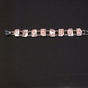 Vintage Jessica Lee Artisan Sterling Silver Ceramic
Porcelain bracelet.